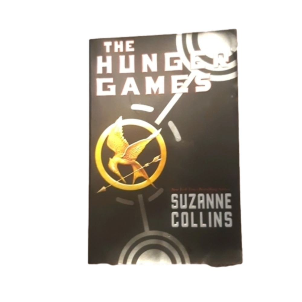 The hunger games book. First book in the series by author Suzanne Collins